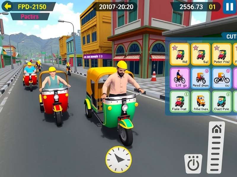 Rickshaw Blaze Run Pro gameplay screenshot showing colorful Indian streets