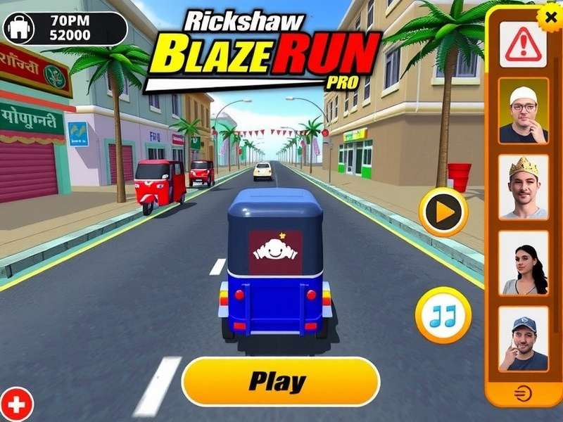 Rickshaw Blaze Run Pro community event showing players competing